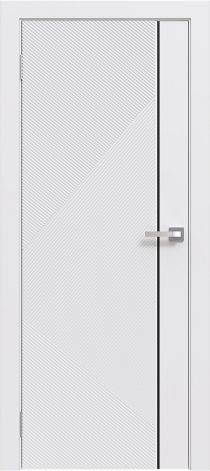 Межкомнатная дверь эмалированная Эмаль Line 08 (чёрный молдинг) цвет белый